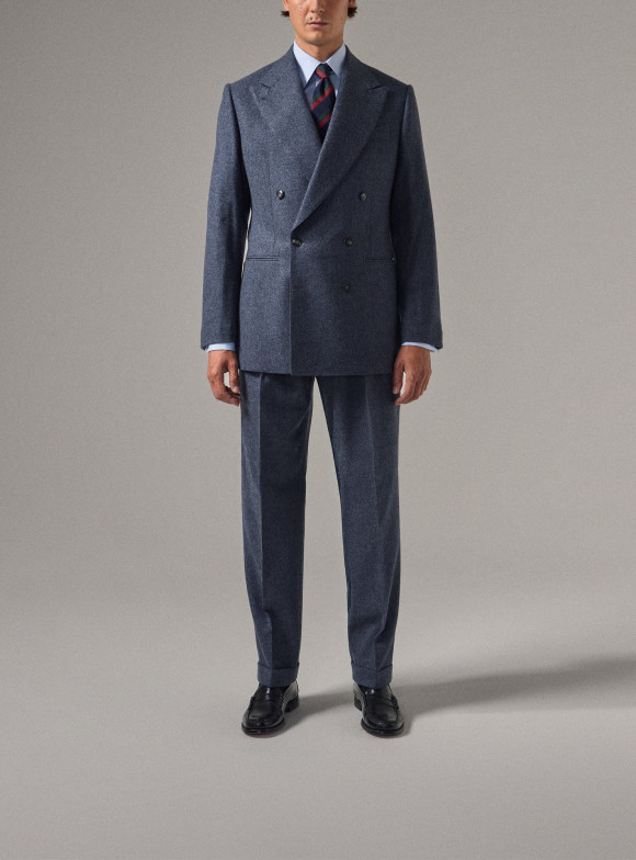 Costume Flanelle Bleu Gris