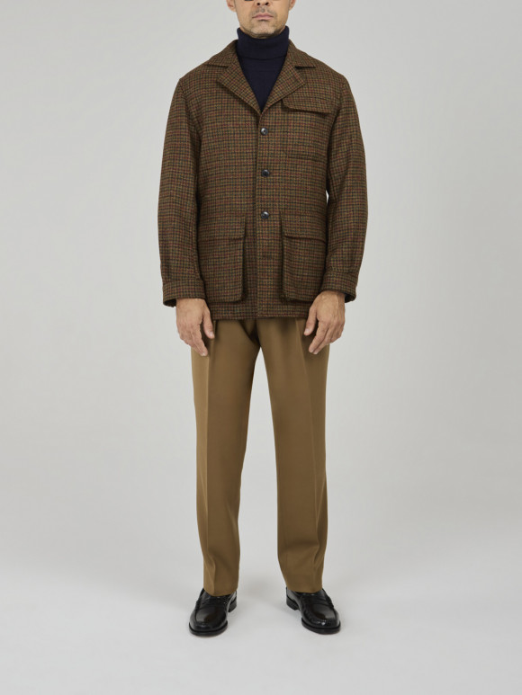 Veste Saharienne Tweed Gun Club Marron