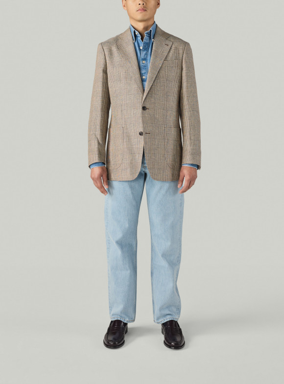 Veste Lin Prince de Galles Beige