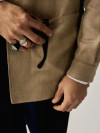 Veste de Travail Laine Lin Chevron Beige