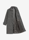 Manteau Car Coat Tweed Chevron Gris