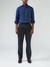 Chemise Lin Uni Bleu