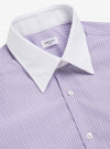 Chemise Popeline Carreaux Parme Violet