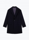 Manteau Laine Droit 3 boutons Bleu Marine