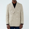 Veste Glencheck Beige Laine-Alpaga