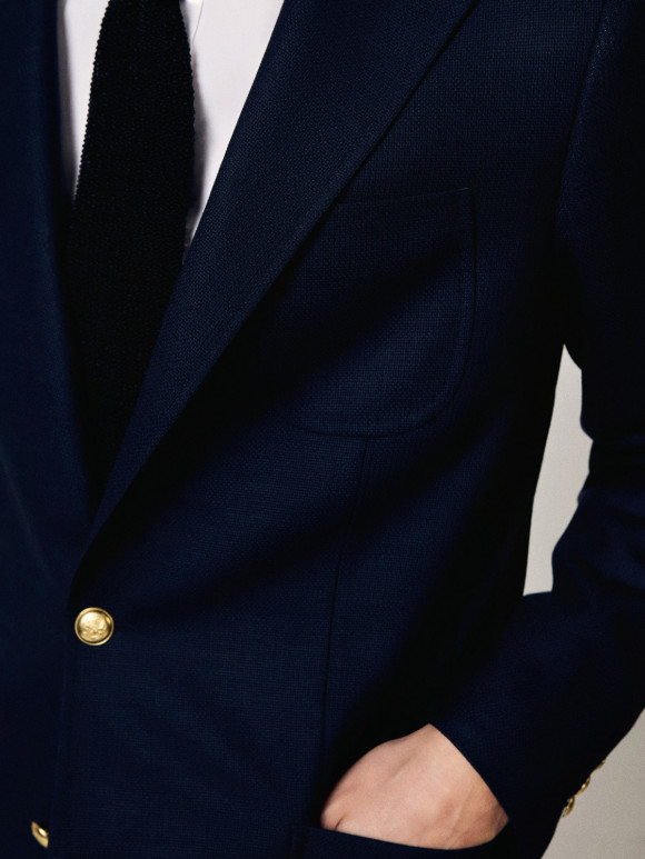 Blazer Fresco Mock Leno Marine