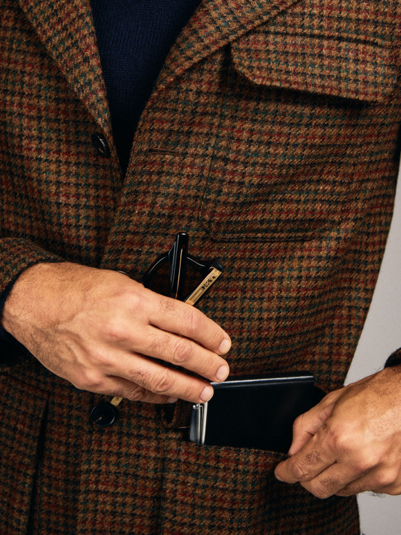 Veste Saharienne Tweed Gun Club Marron