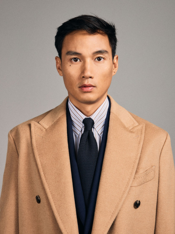 Manteau Laine Croisé 6 boutons Camel