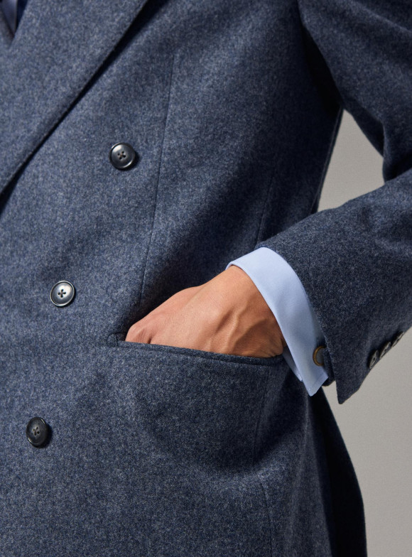 Costume Flanelle Bleu Gris