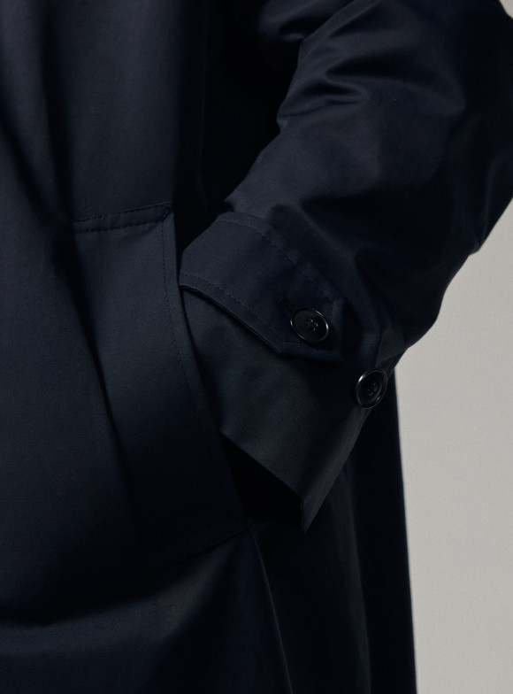 Manteau Car Coat Coton Marine