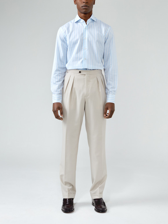 Chemise Popeline Rayé Bleu