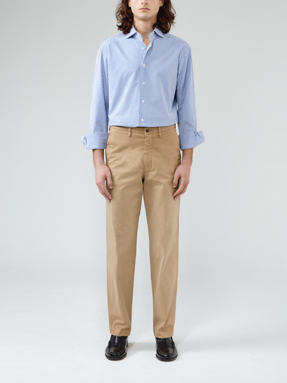 Chemise Seersucker Rayé Bleu