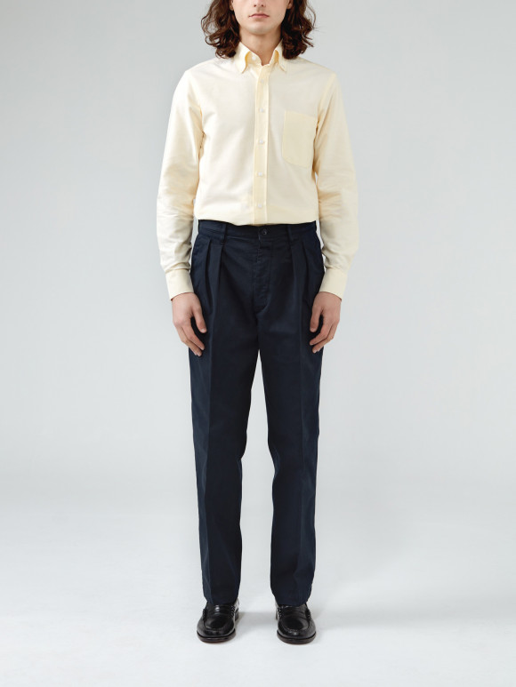 Chemise Oxford Uni Jaune