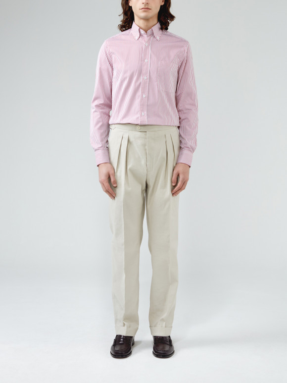 Chemise Popeline Rayé Rouge