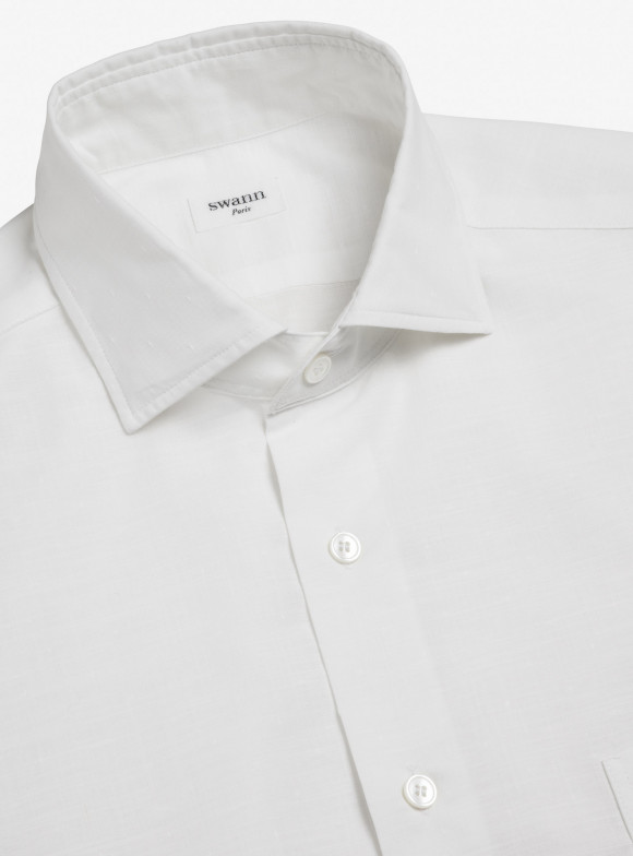 Chemise Chambray Uni Blanc