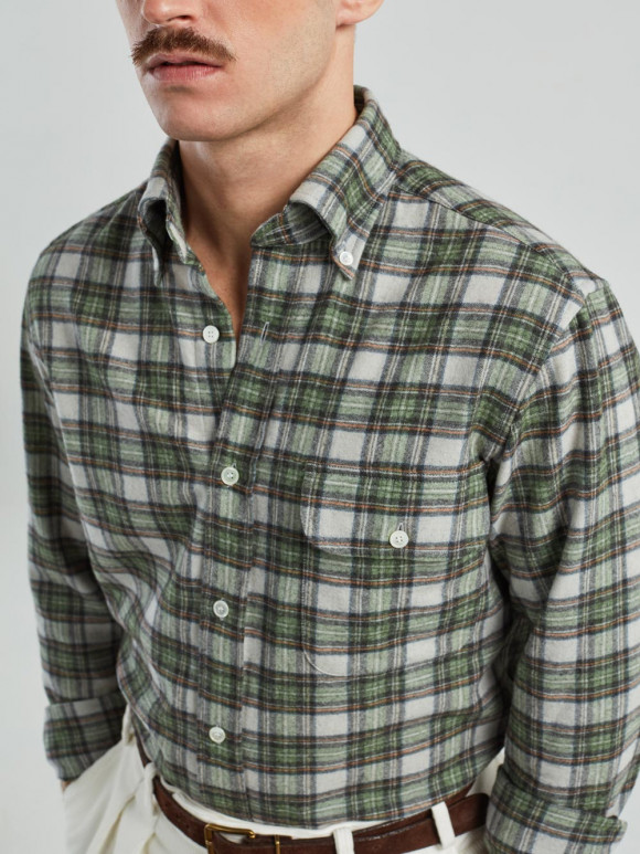 Chemise Flanelle Carreaux Vert Bleu
