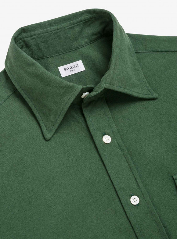 Chemise Flanelle Uni Vert