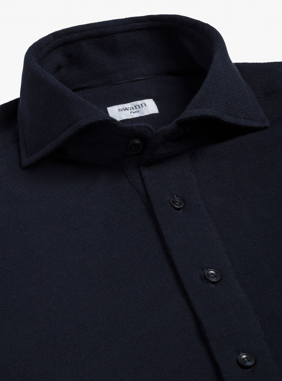 Chemise Jersey Uni Bleu