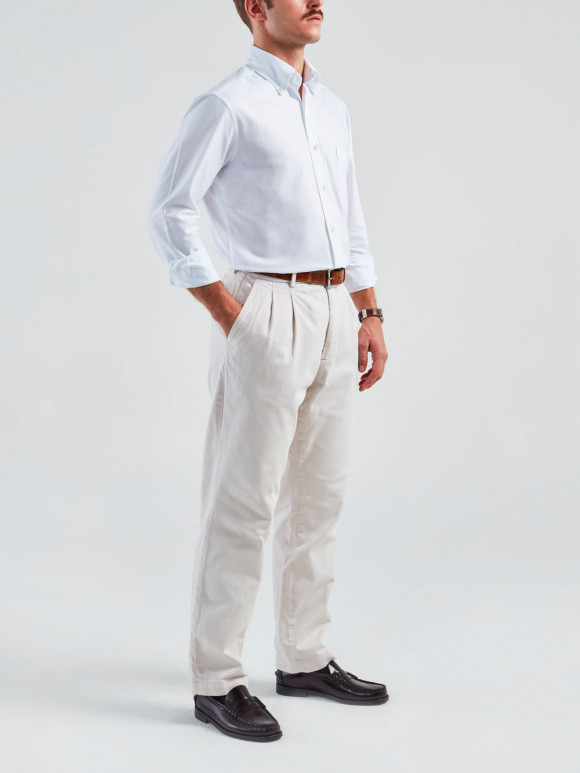 Chemise Oxford Uni Blanc