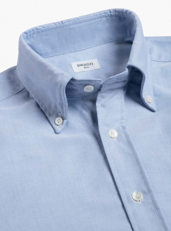 Chemise Oxford Uni Bleu