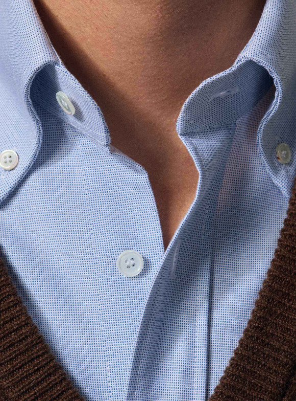 Chemise Oxford Uni Bleu