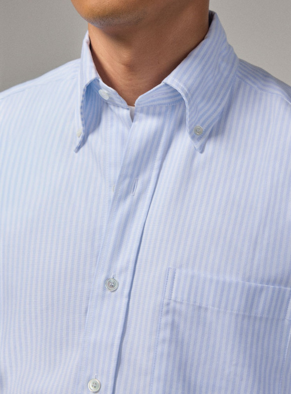 Chemise Oxford Rayé Bleu