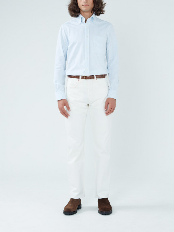 Chemise Oxford Rayée Bleu