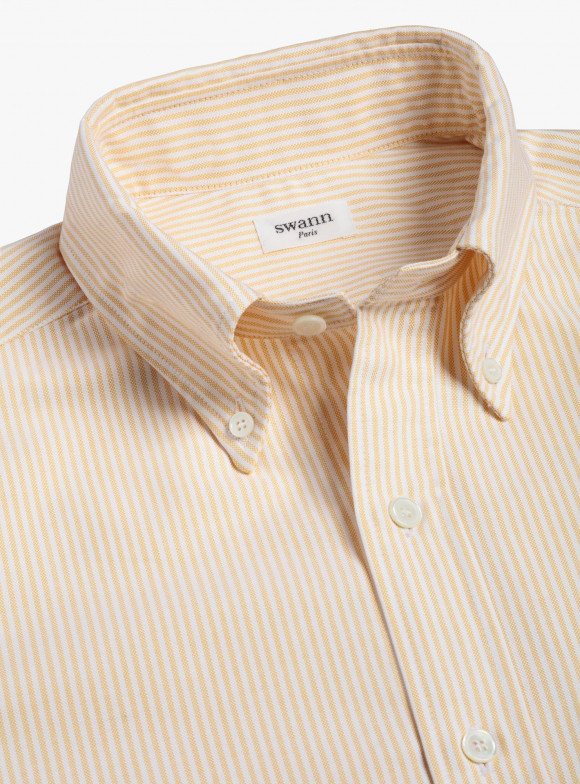 Chemise Oxford Rayé Jaune