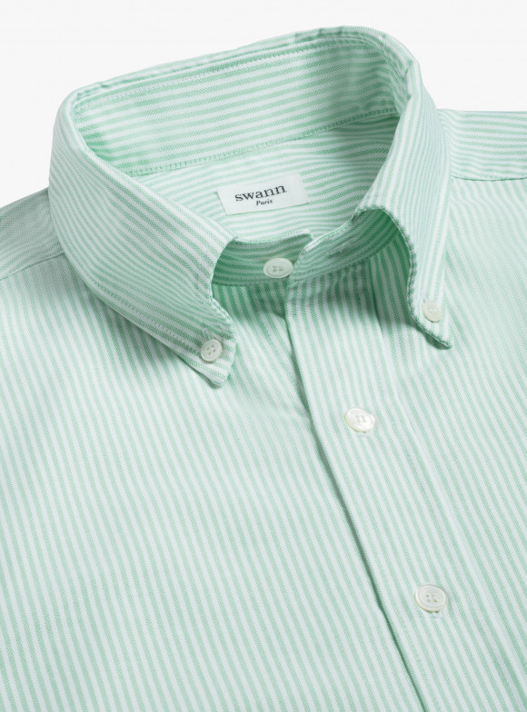 Chemise Oxford Rayé Vert