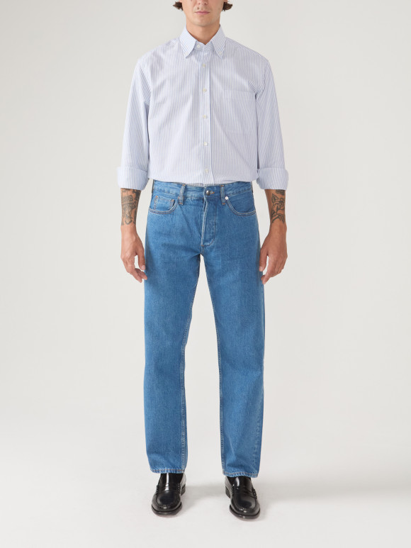 Chemise Oxford Rayé Bleu