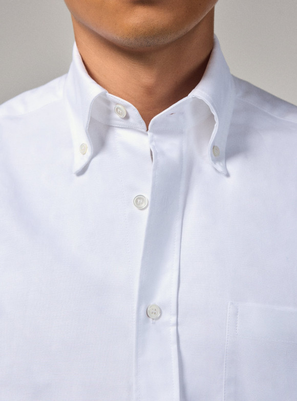 Chemise Oxford Uni Blanc