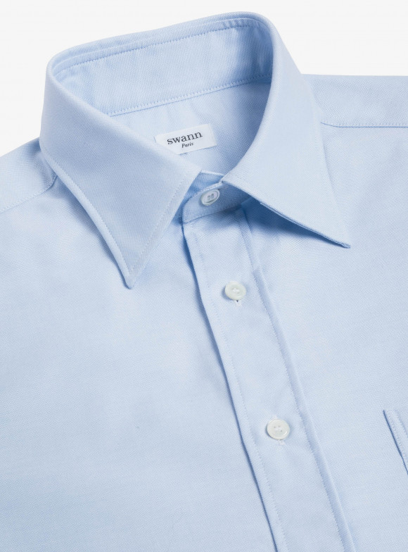 Chemise Oxford Uni Bleu
