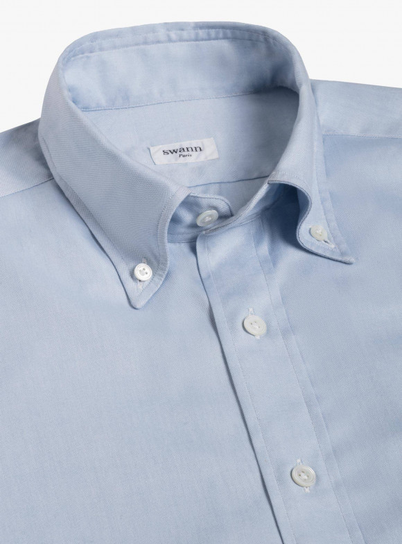 Chemise Oxford Uni Bleu