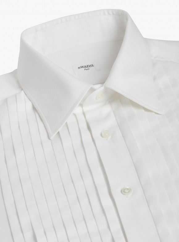 Chemise Blanche à Plastron (plissé main)