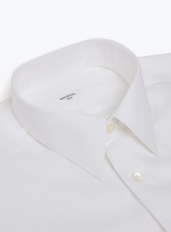 Chemise Popeline Uni Blanc
