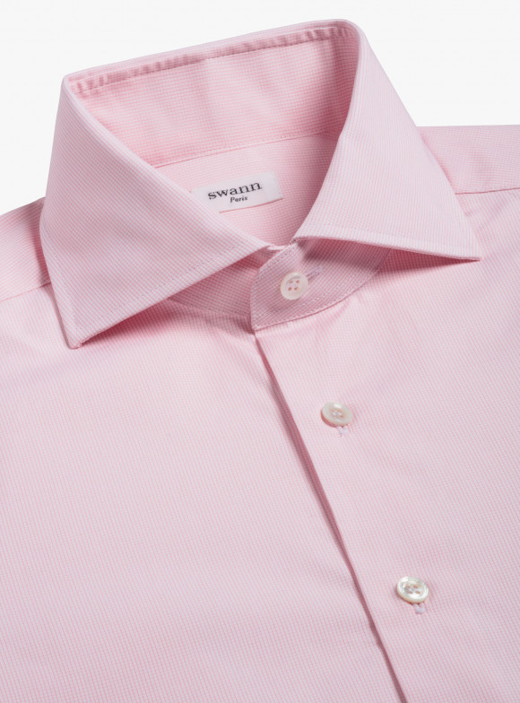 Chemise Popeline Carreaux Rose