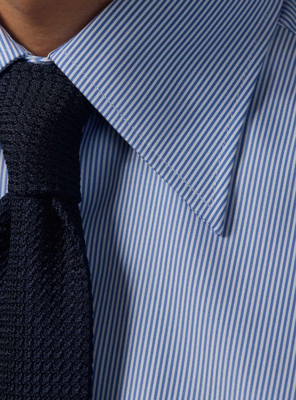 Chemise Popeline Rayé Bleu