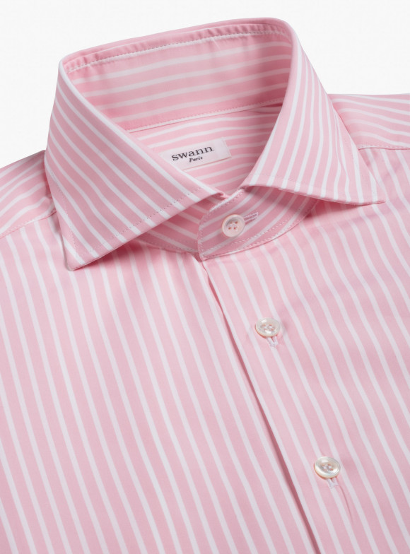 Chemise Popeline Rayé Rose