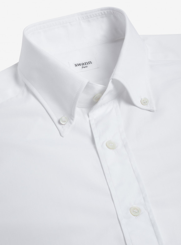 Chemise Popeline Uni Blanc