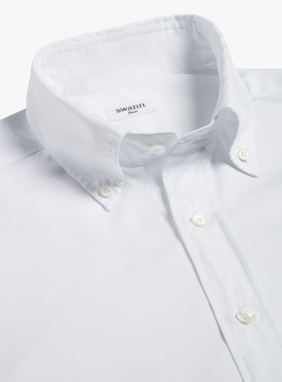 Chemise Popeline Uni Blanc