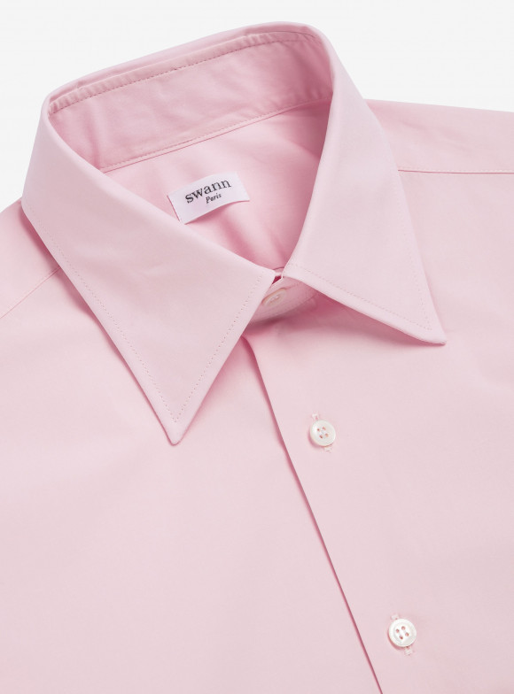 Chemise Popeline Uni Rose