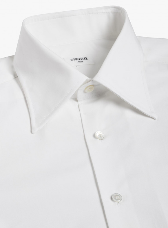 Chemise Popeline Uni Blanc