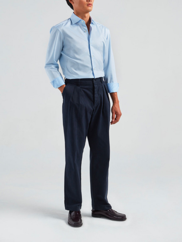 Chemise Twill Uni Bleu