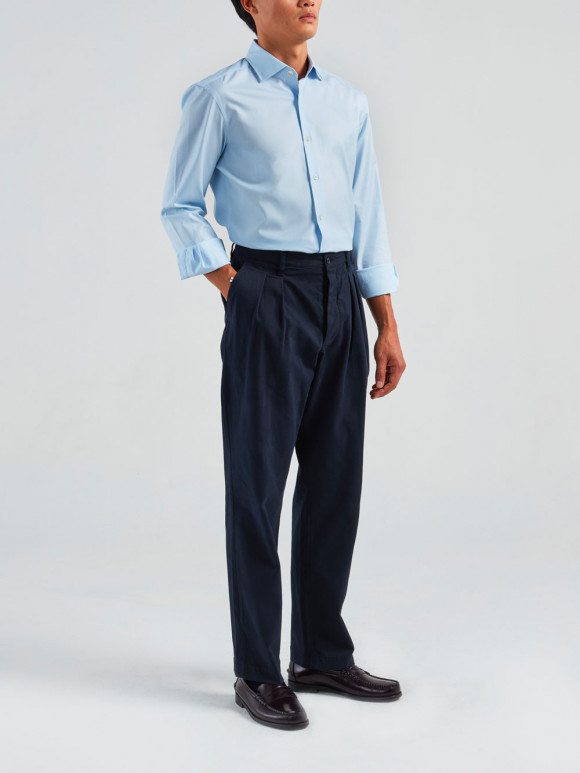 Chemise Twill Uni Bleu