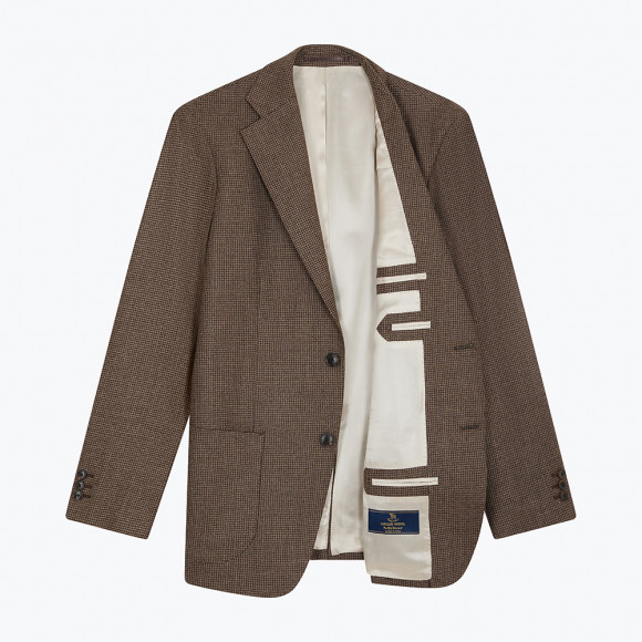 Costume Flanelle Pied de Poule Marron