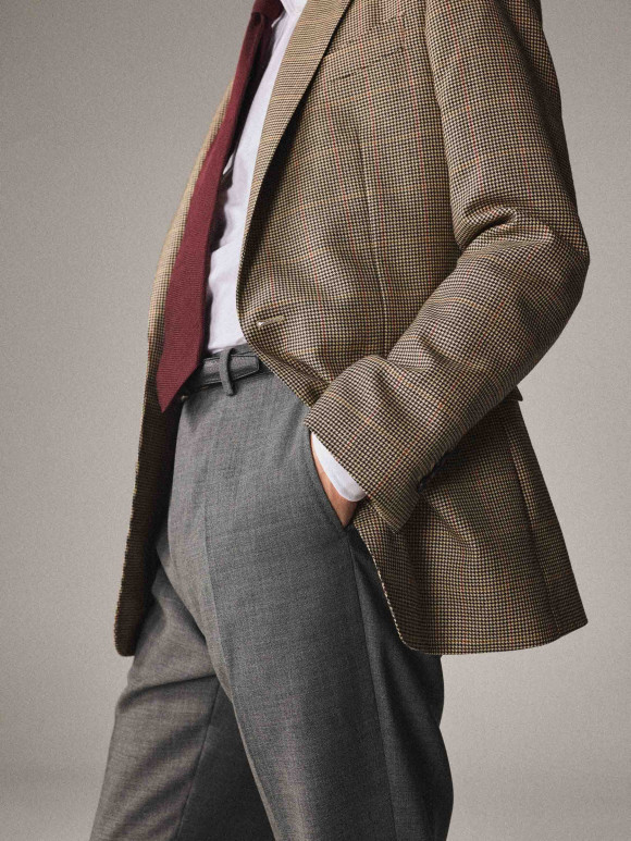 Veste Pied de Poule Beige