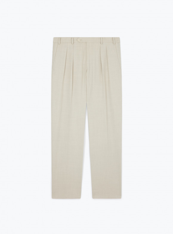 Pantalon Laine Lin Soie Beige