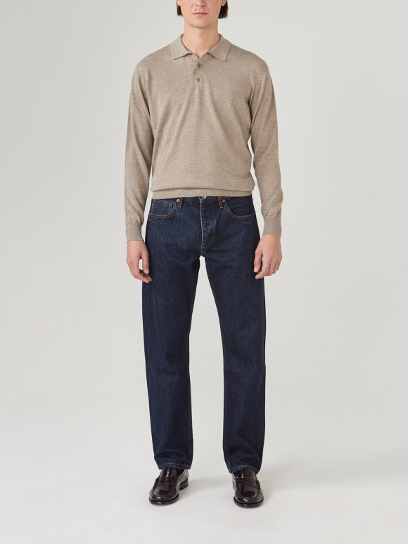 Polo Coton Cachemire Taupe