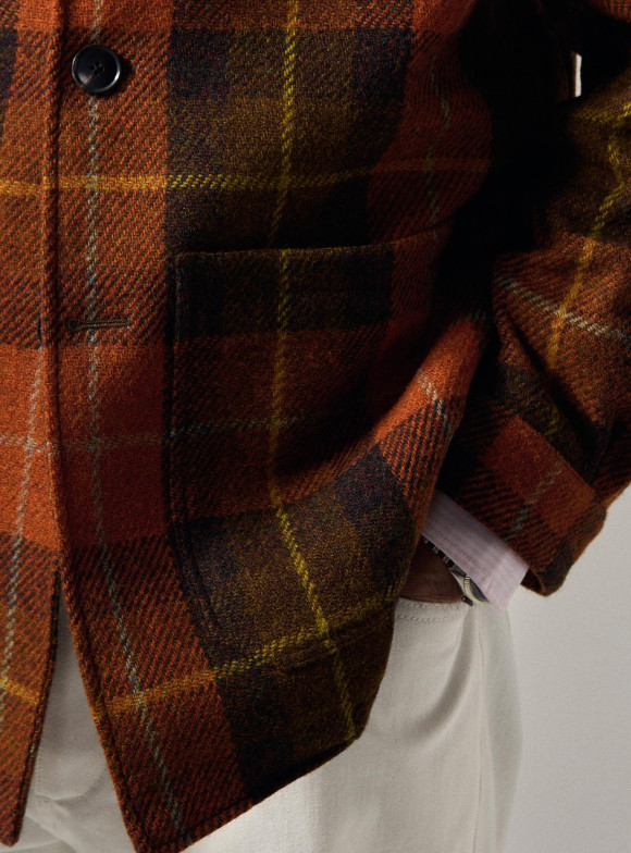 Veste de Travail Tweed Orange Marron