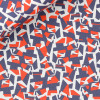 Popeline Motif Bleu